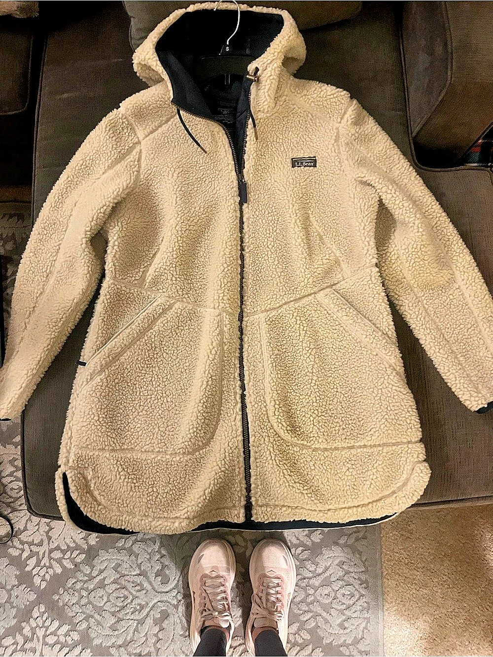 L.L.Bean Women'Small Mountain Pile Fleece Coat Cream Small